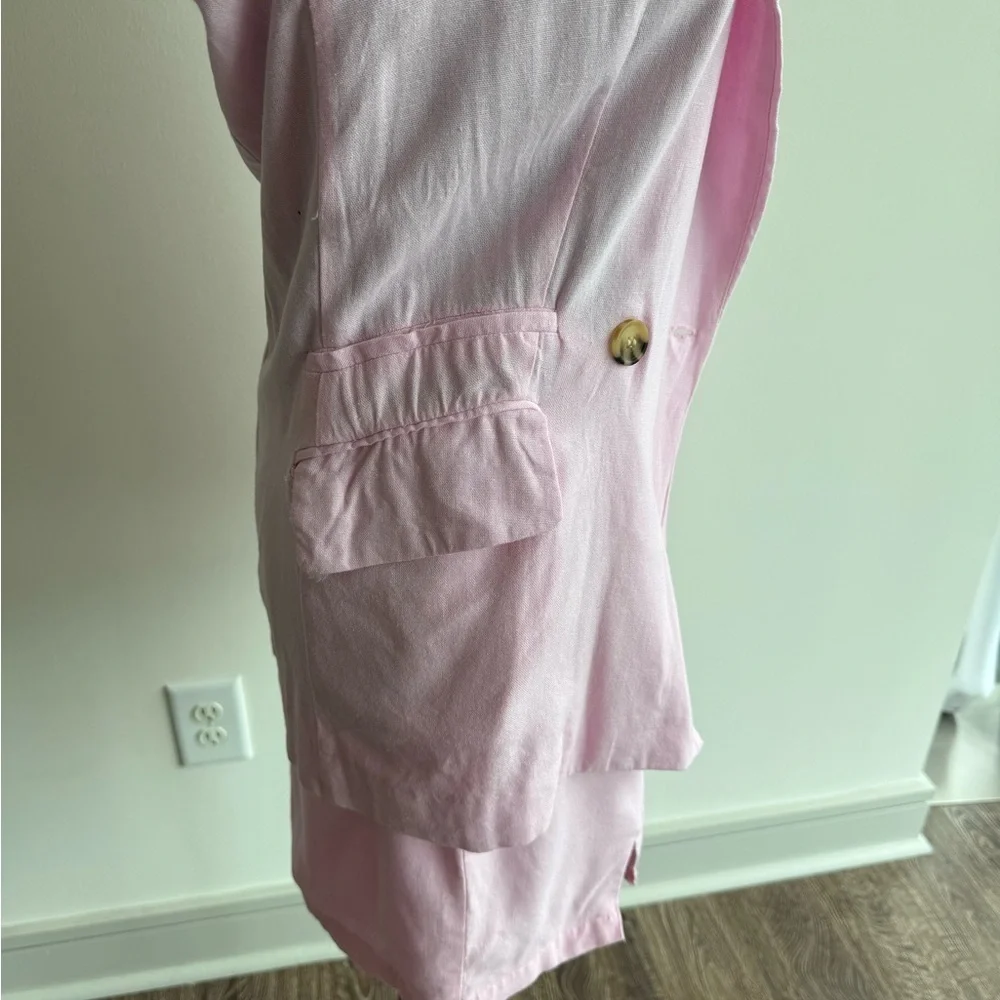 Gianni Bini Pink Linen Blazer and Skirt